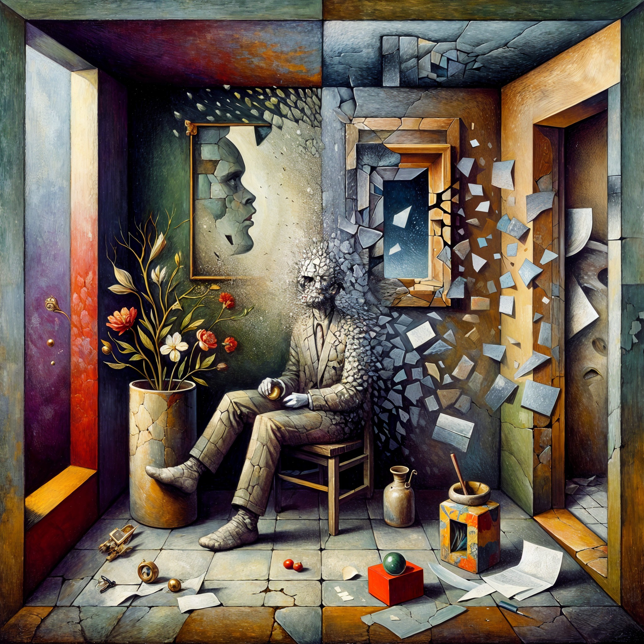 Surreal Artwork of Contrasting Order and Chaos