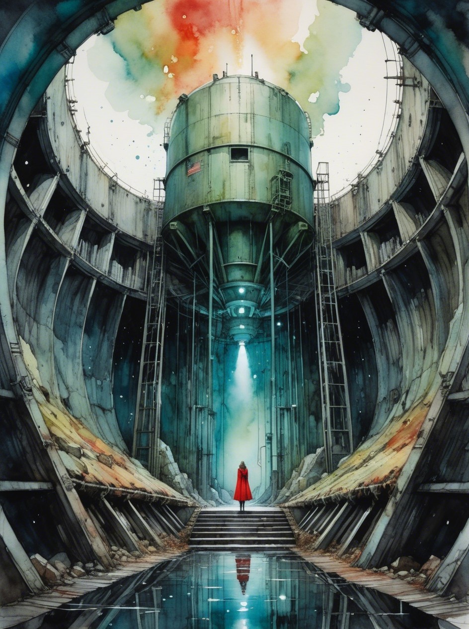 Atmospheric Scene with Figure in Red Coat in Chamber