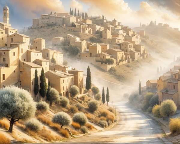 Winding Road Through Serene Valley Landscape