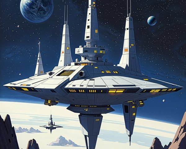Futuristic Space Station in Cosmic Environment