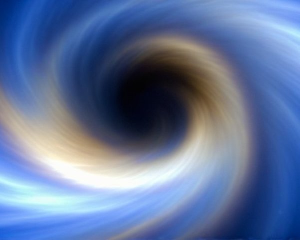 Abstract Cosmic Vortex in Blue and Gold Hues