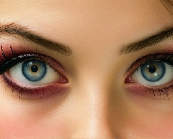 Close-Up of Striking Blue Eyes with Bold Makeup