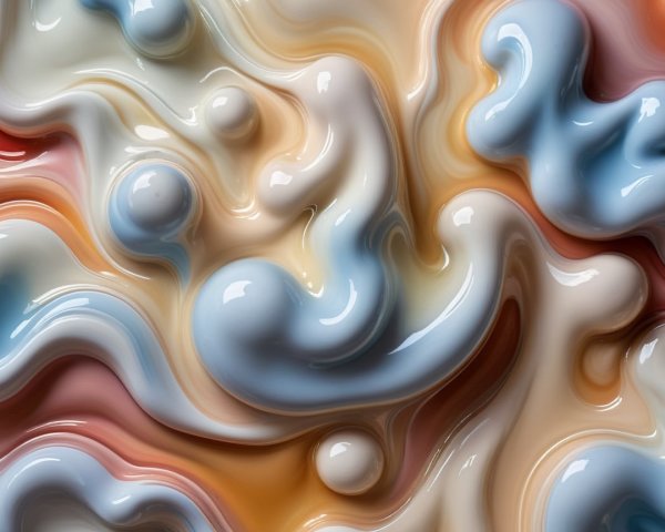 Abstract Image with Soft Pastel Colors and Fluid Shapes