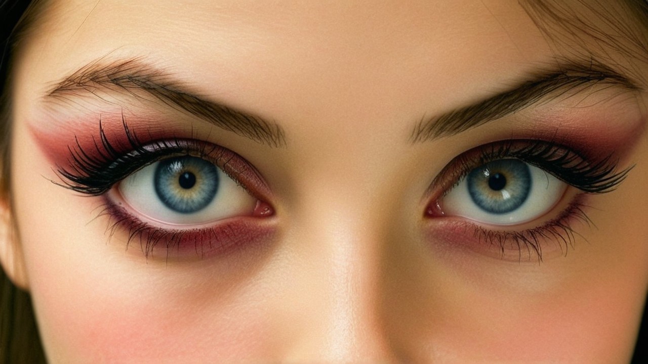 Close-Up of Striking Blue Eyes with Bold Makeup