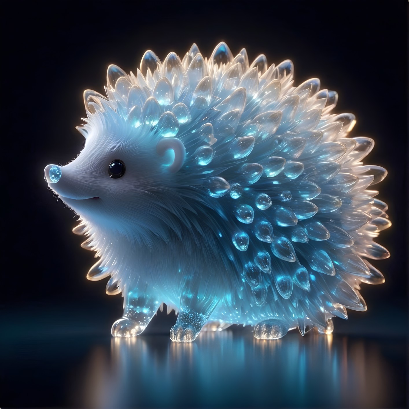 Glowing Whimsical Hedgehog with Sparkling Quills
