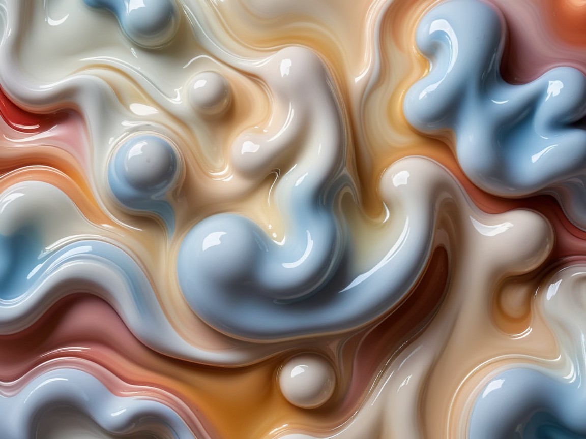 Abstract Image with Soft Pastel Colors and Fluid Shapes