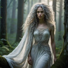 Mystical Figure in a Serene Forest Setting