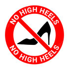 Circular No High Heels Sign with Red Border