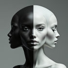Stylized Heads Representing Duality in Art
