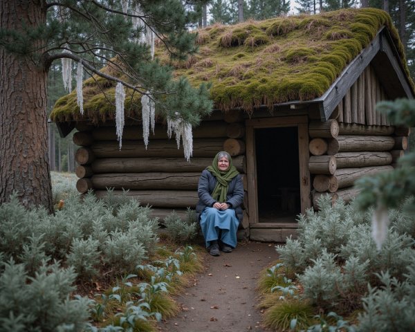 Cozy log cabin in a serene forest setting