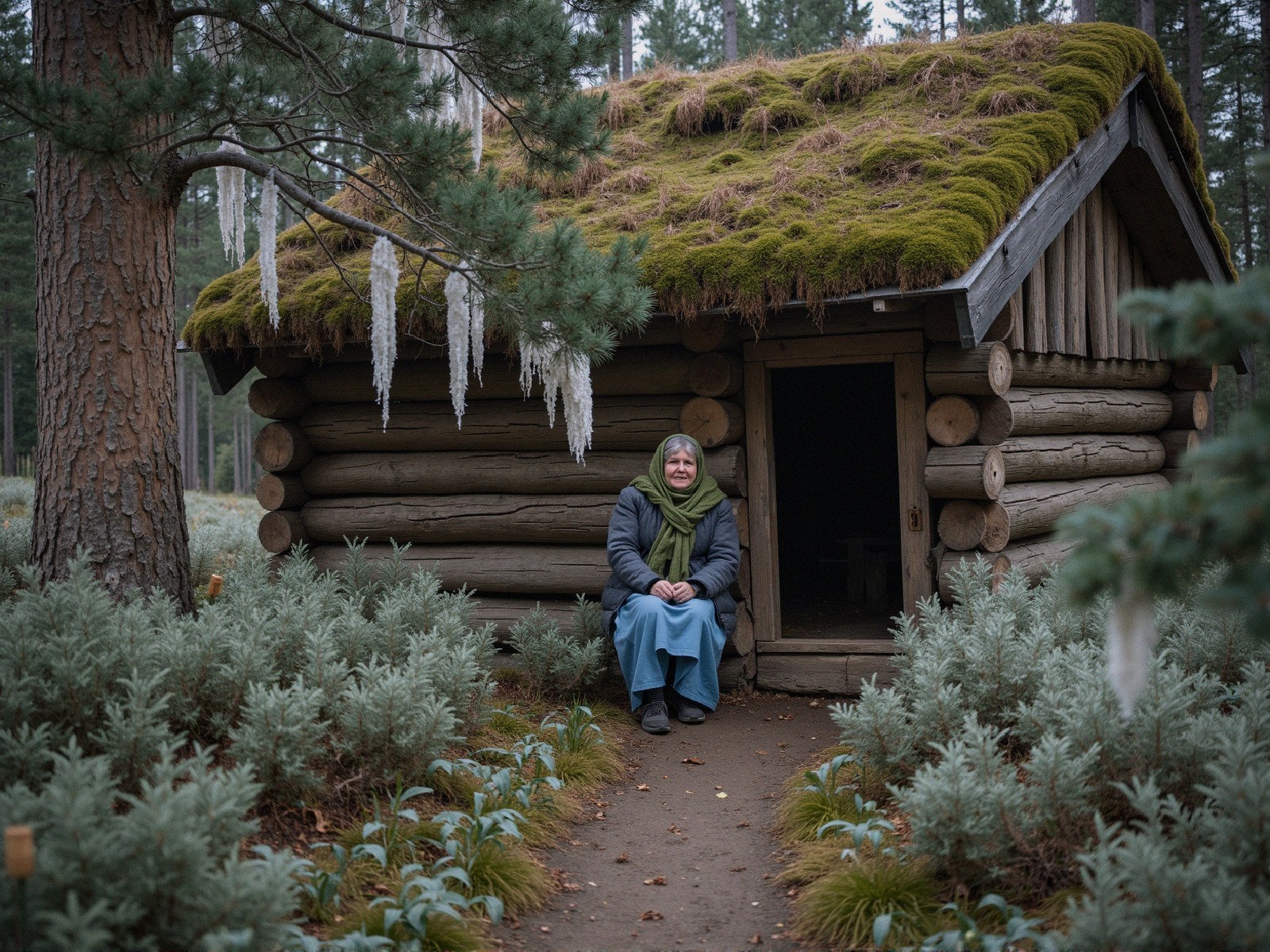 Cozy log cabin in a serene forest setting