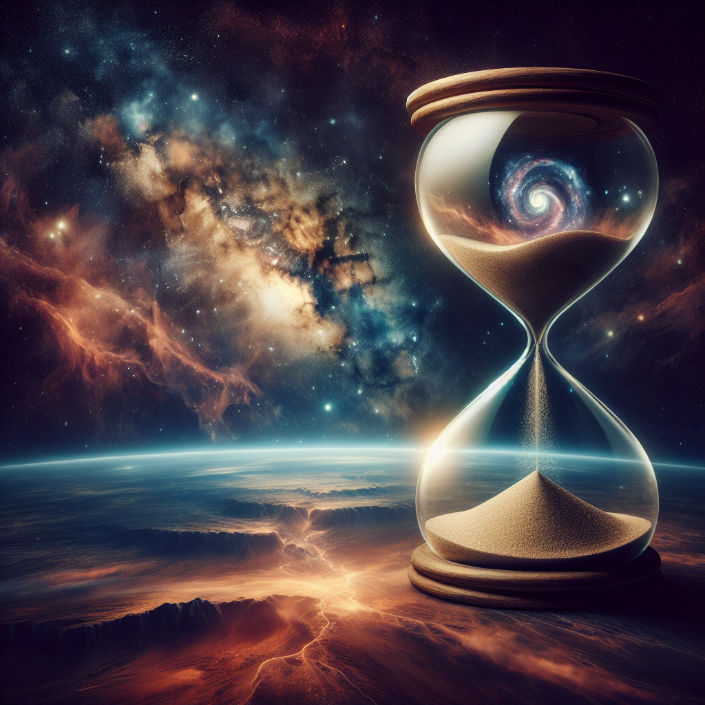 Ethereal Hourglass in a Cosmic Galaxy Setting