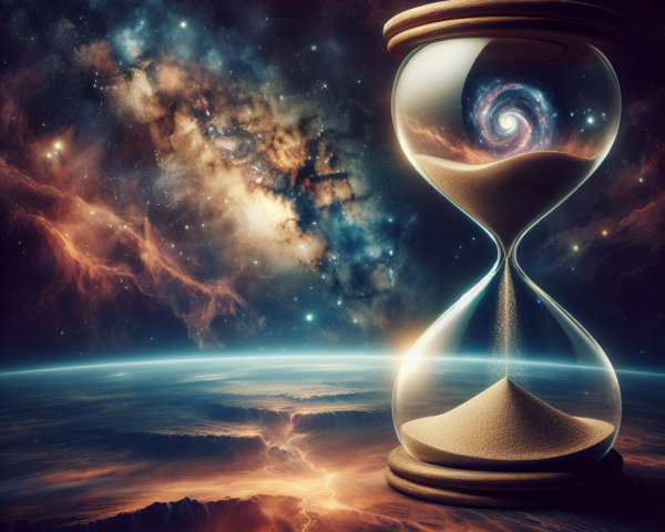 Ethereal Hourglass in a Cosmic Galaxy Setting