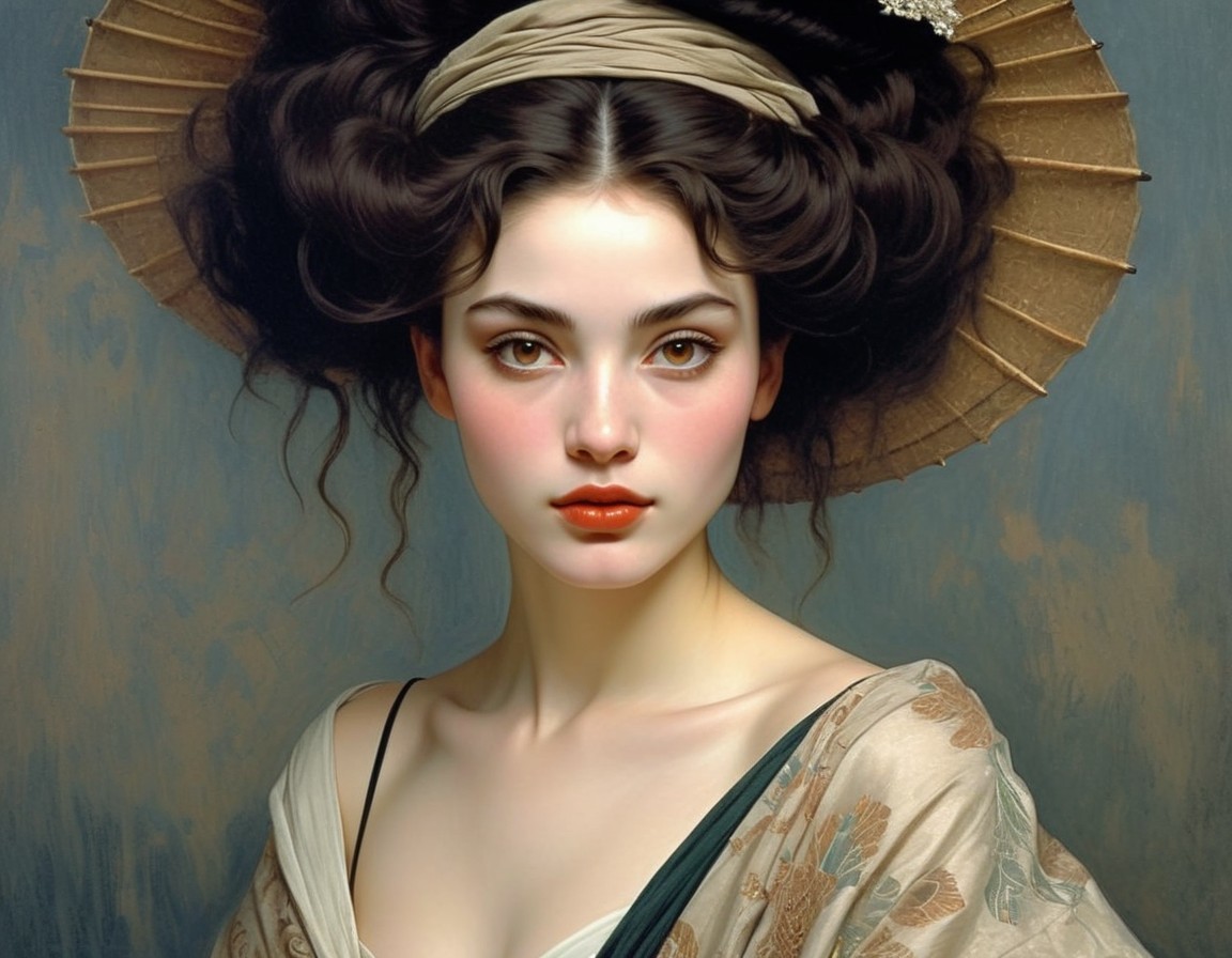 Portrait of a Young Woman in Off-Shoulder Dress