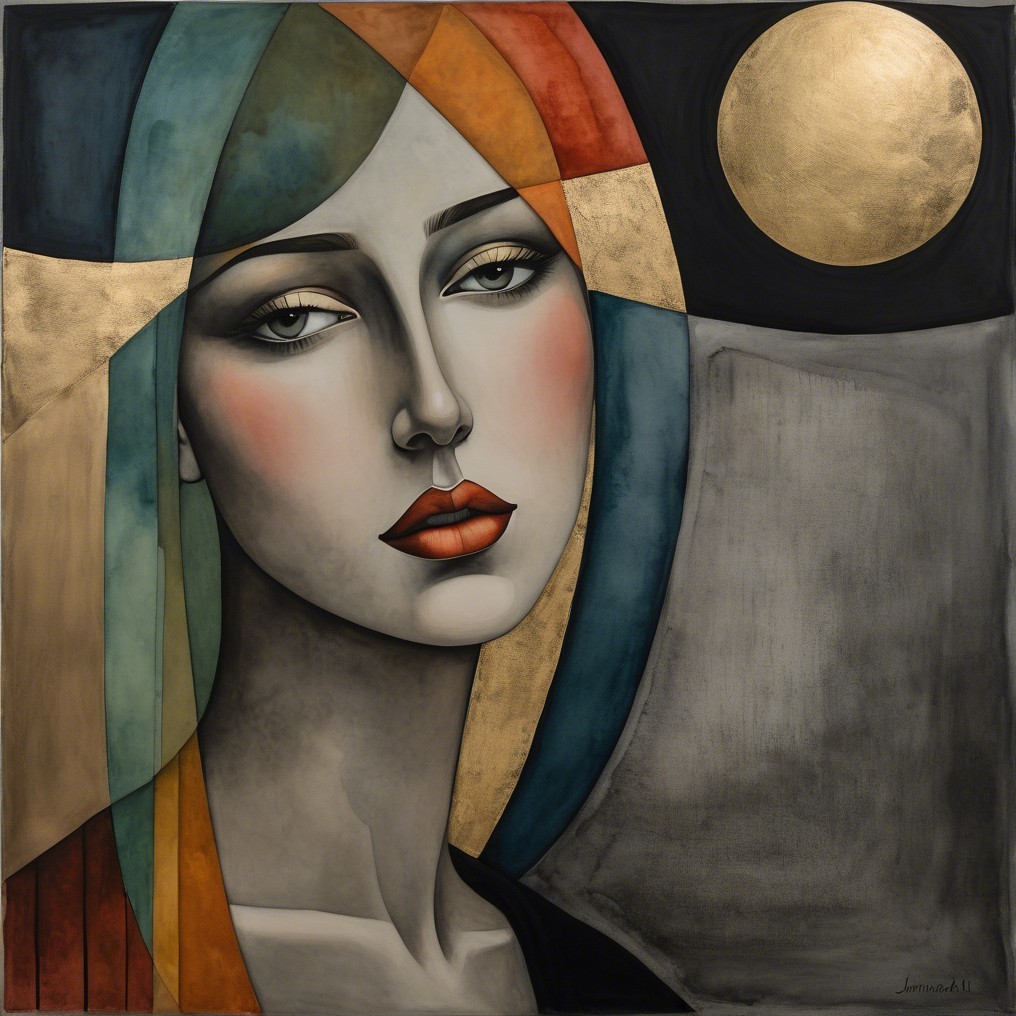 Stylized Portrait of a Woman with Bold Colors