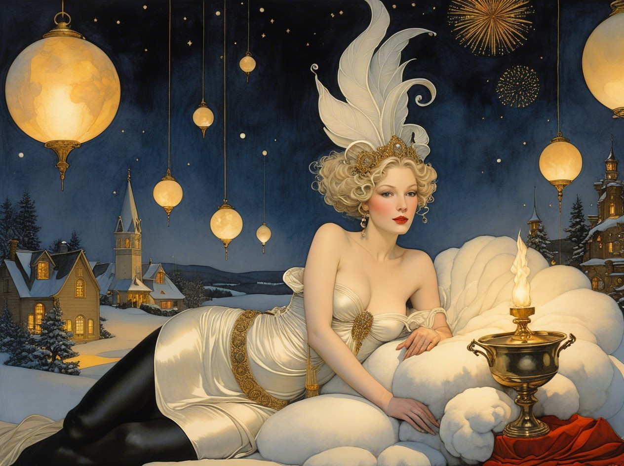 a dreamy sky filled with soft clouds and pastel hues.