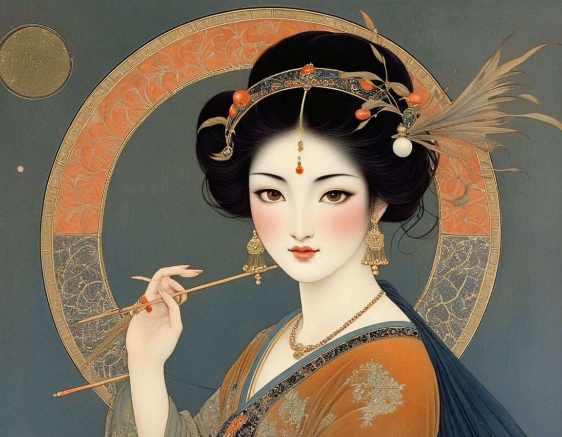 Adorned Figure Inspired by East Asian Artistry