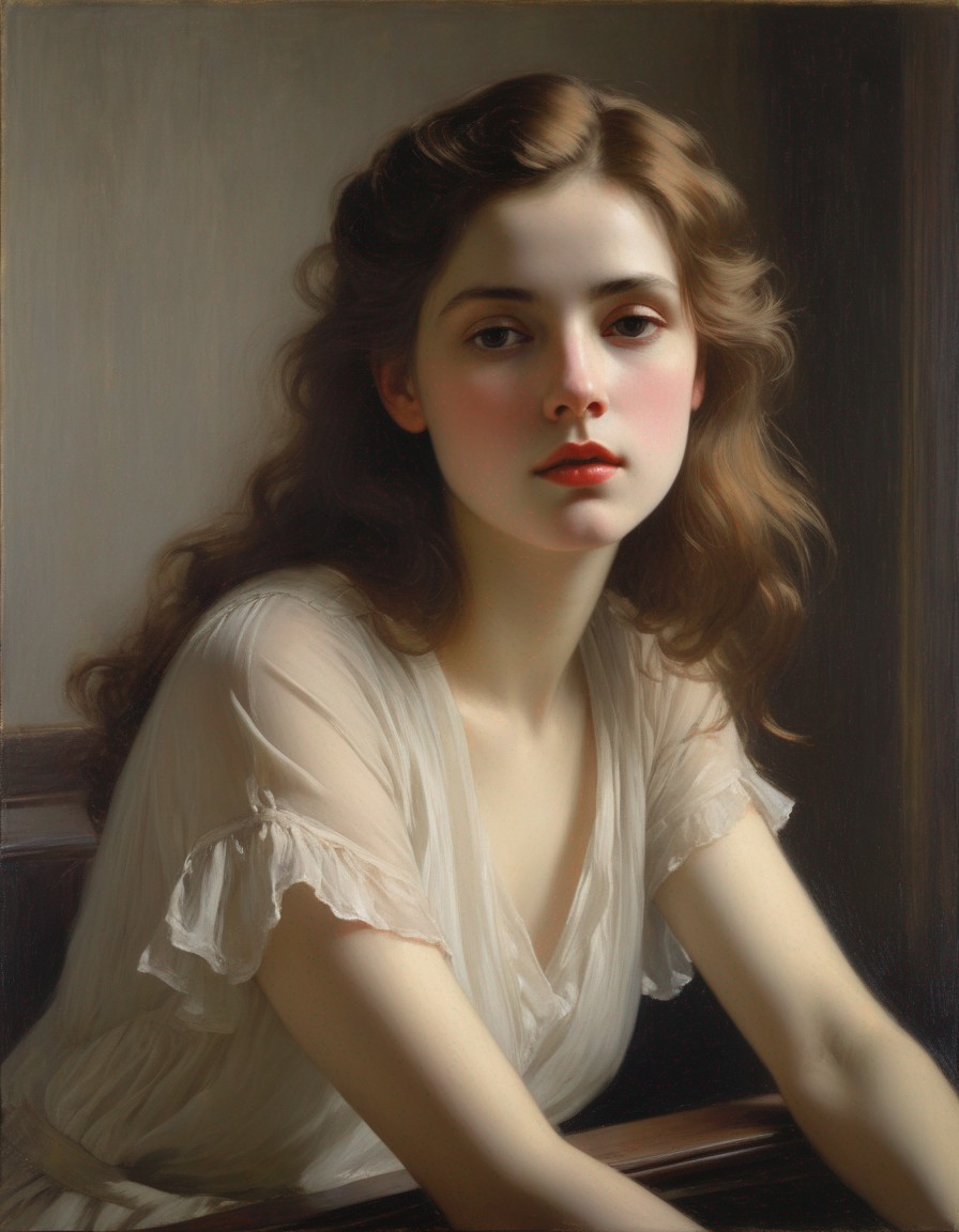 Portrait of a woman with wavy brown hair and blouse