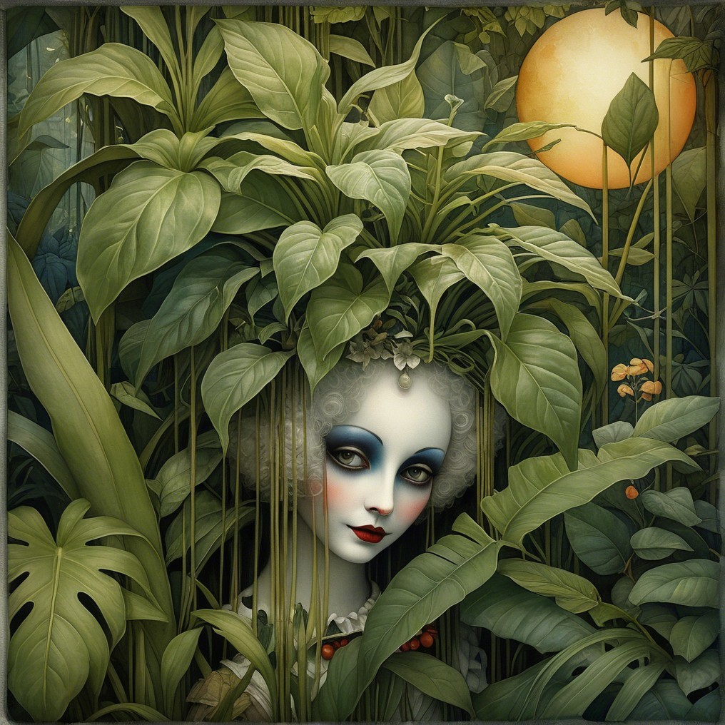 Surreal Portrait of a Figure in a Jungle Setting