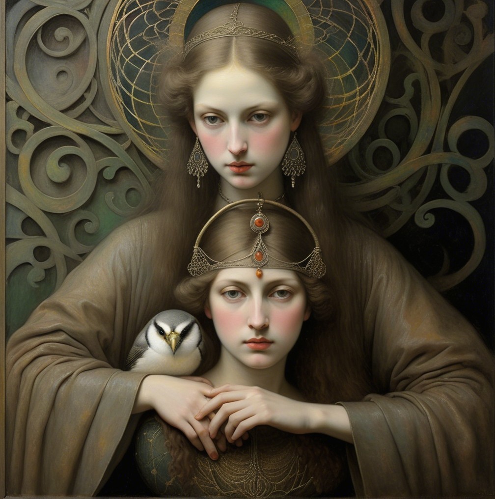 Ethereal Women in Intricate Garments and Jewelry