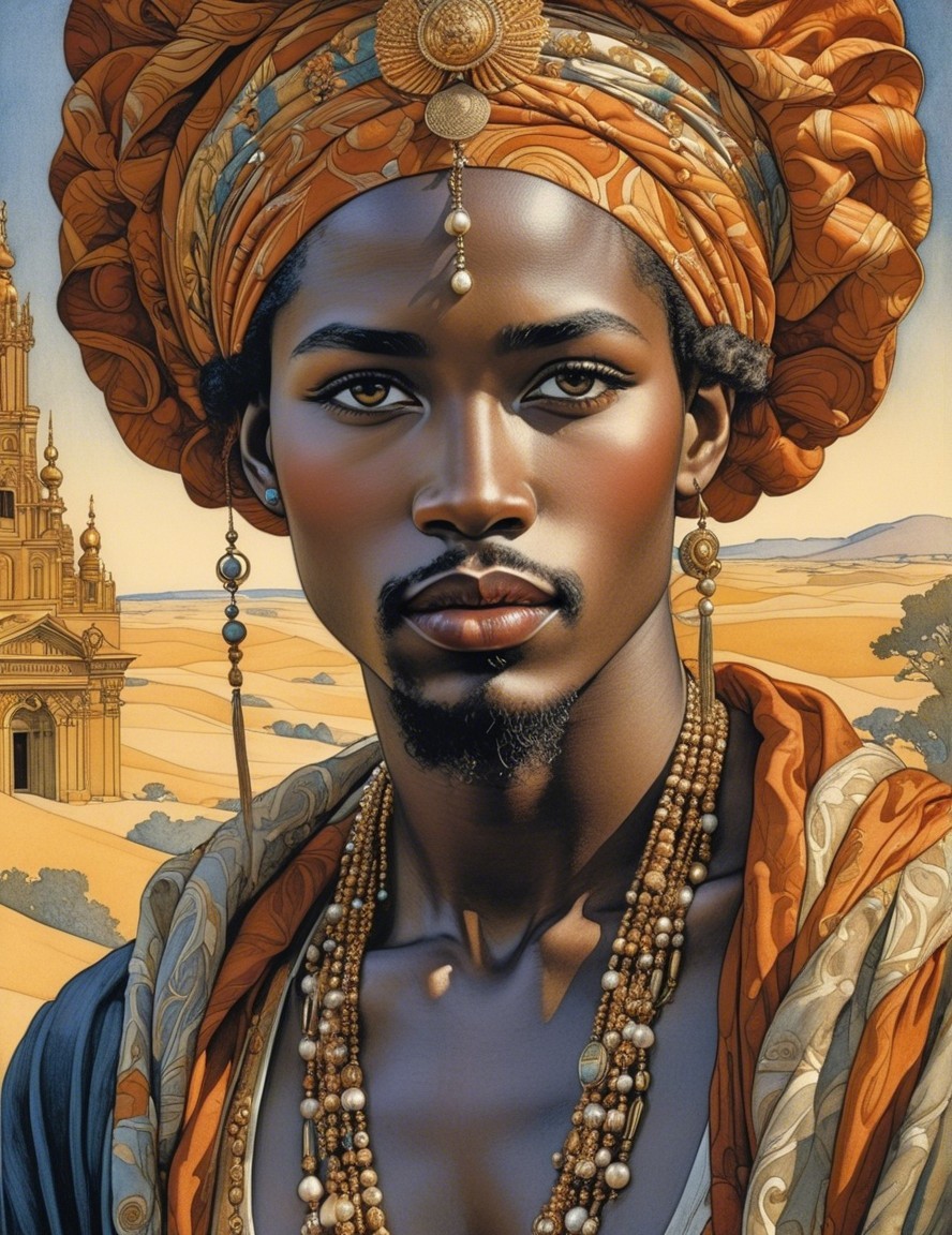 Portrait of a Young Man in Rich Textiles and Jewelry