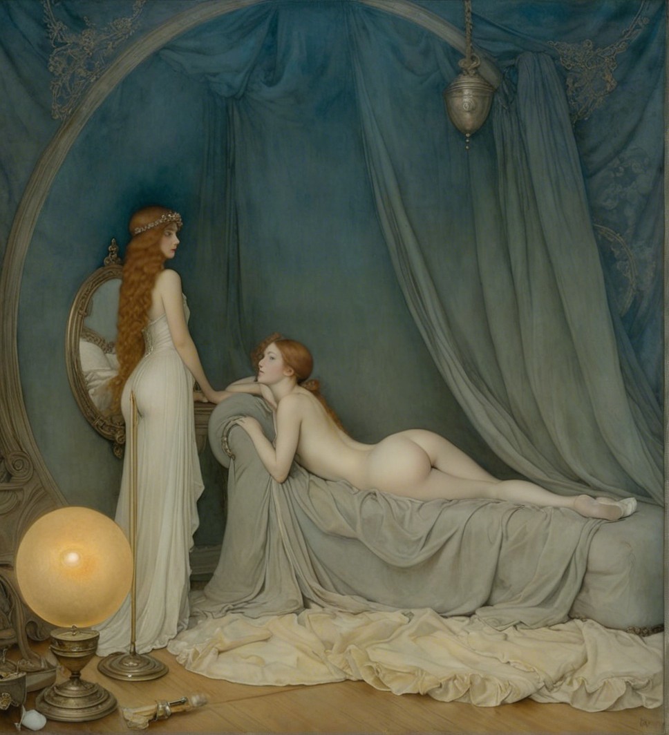 Two Female Figures in a Serene, Intimate Setting