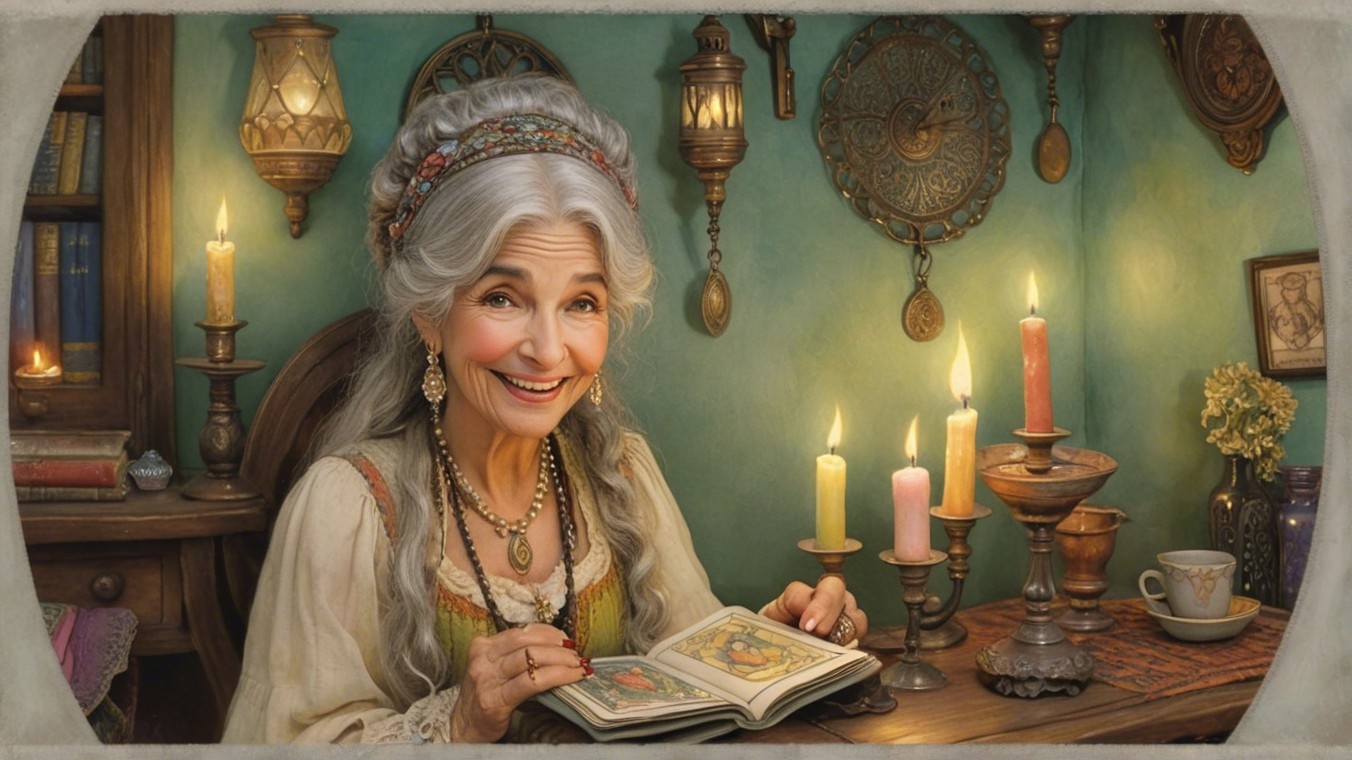 Elderly Woman Reading in a Cozy Vintage Setting