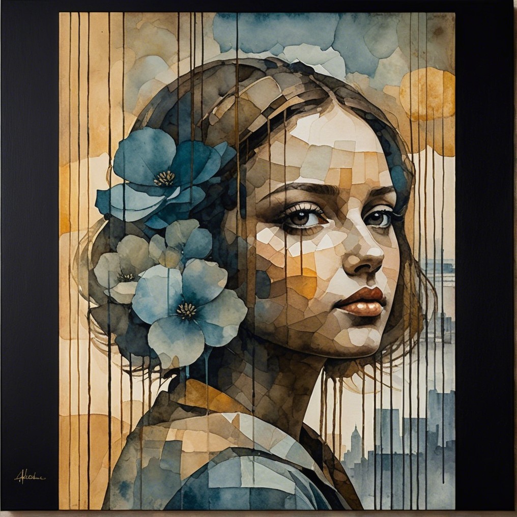 Portrait of a Young Woman with Floral Accents