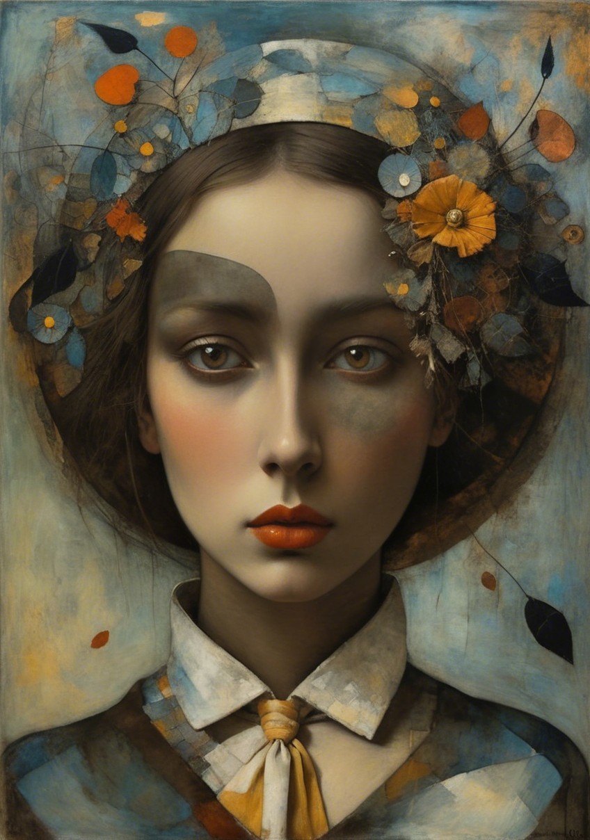 Portrait of a Young Woman with Floral Headdress
