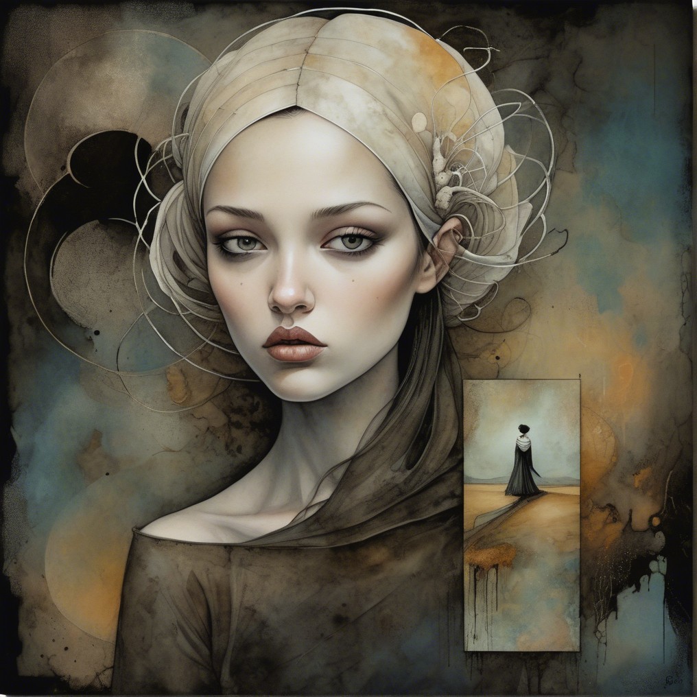 Ethereal Portrait of a Woman with Dreamlike Background