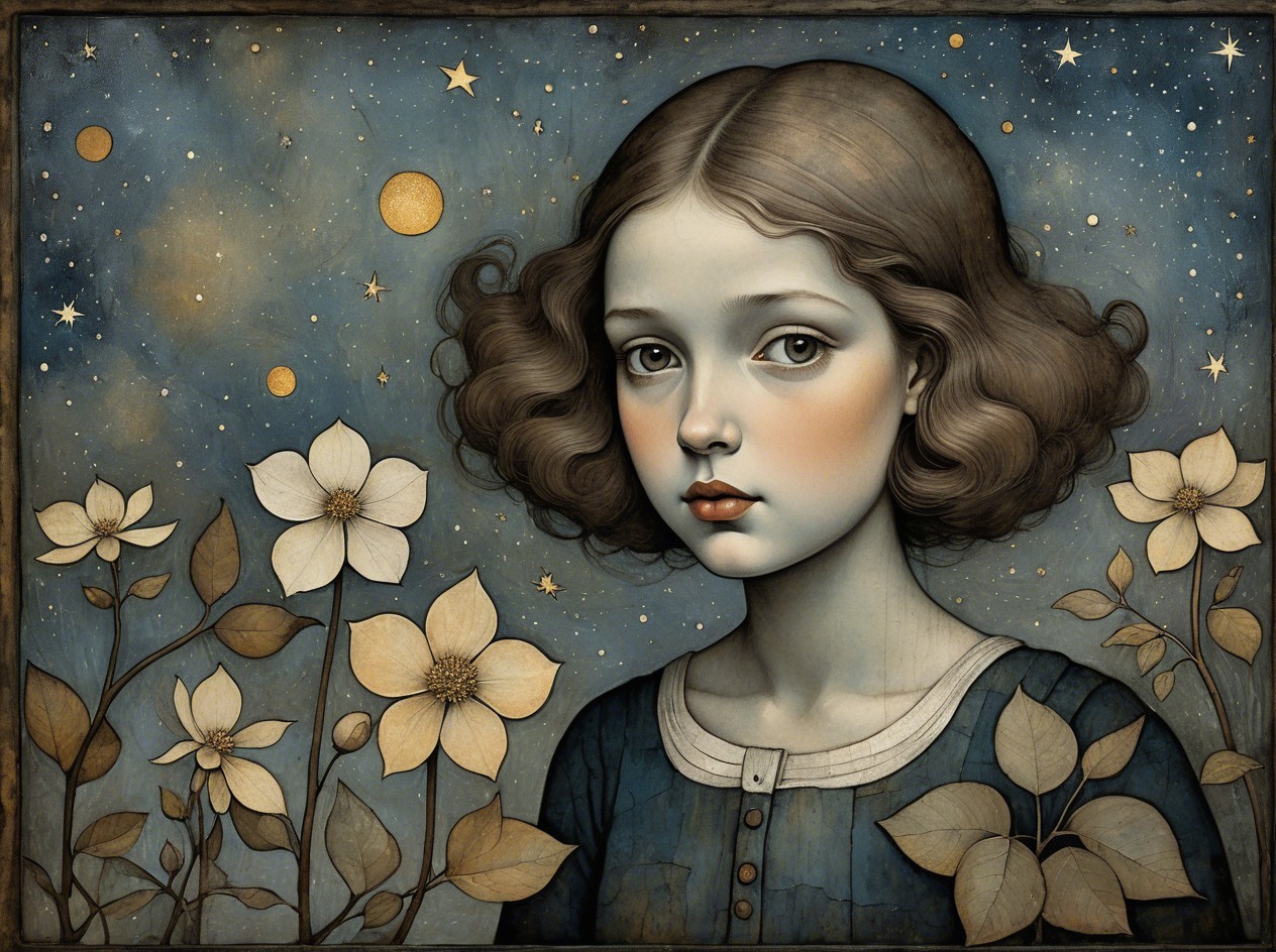 Digital Pastel Painting of a Curious Young Girl