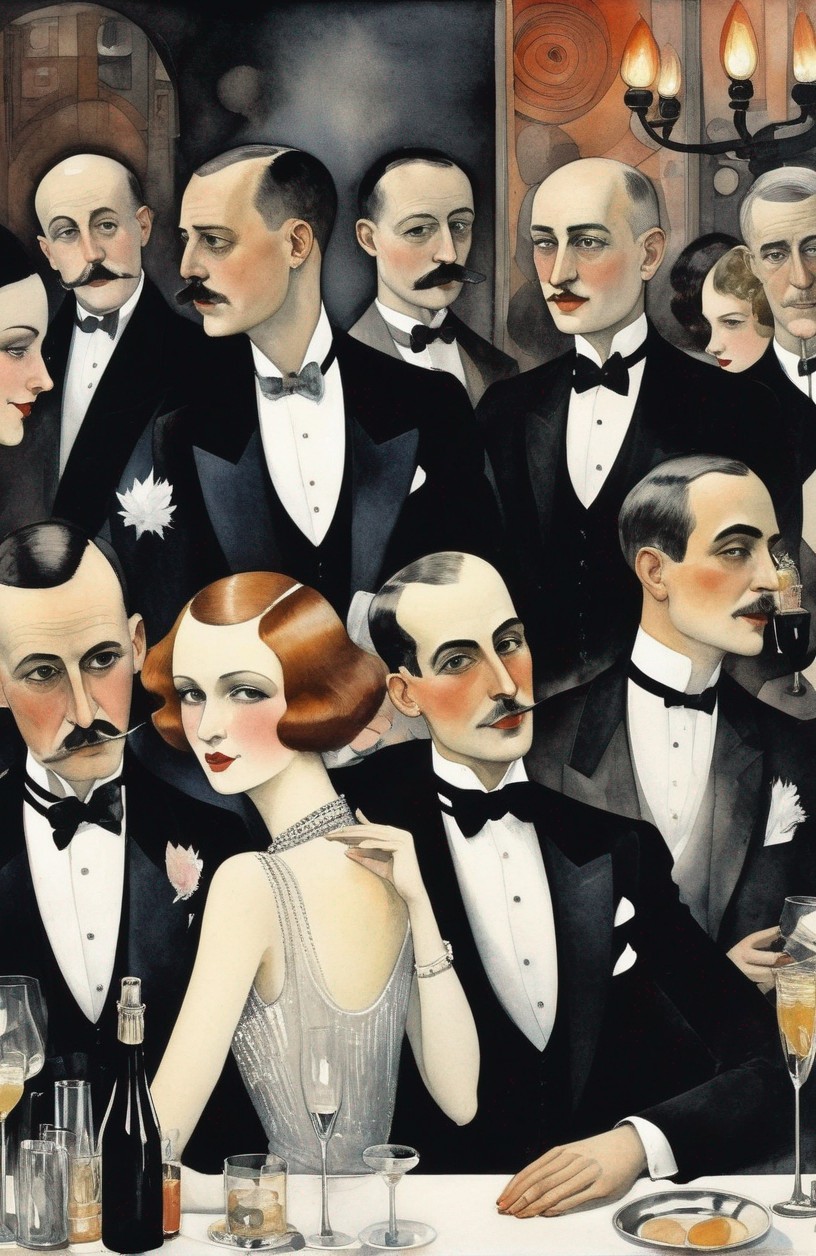 1920s Stylish Gathering with Elegant Attire