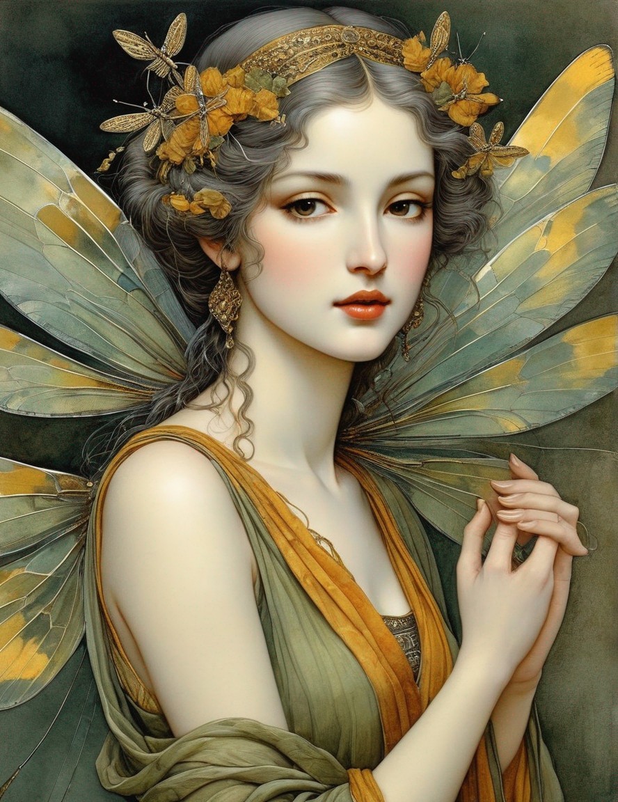 Ethereal Fairy Illustration with Delicate Wings