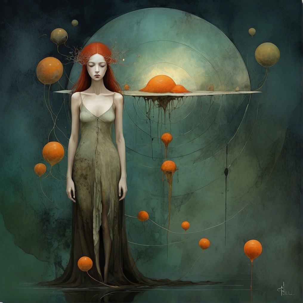 Surreal Scene of a Pale Woman in Ethereal Surroundings