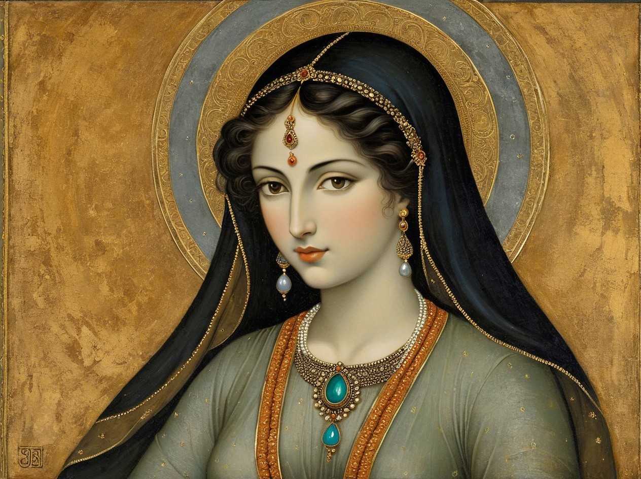 Portrait of an Indian Princess with Gold Accents