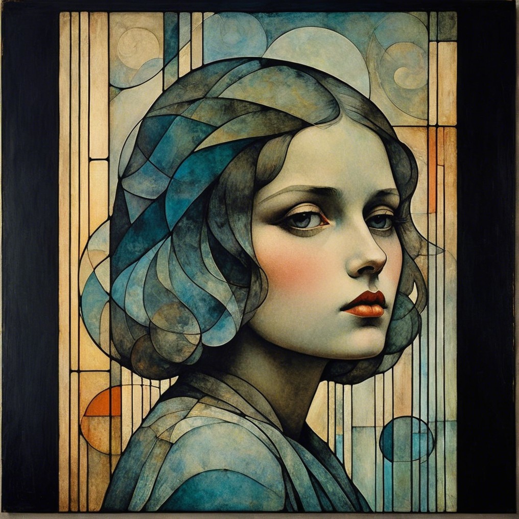 Stylized Portrait of a Young Woman with Vintage Aesthetic