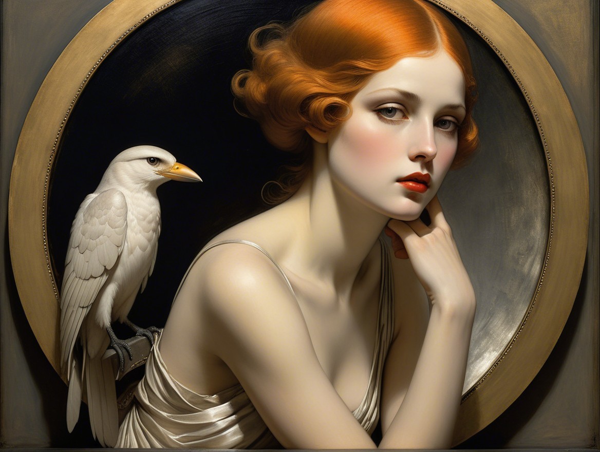 Portrait of a Young Woman with Reddish-Orange Hair