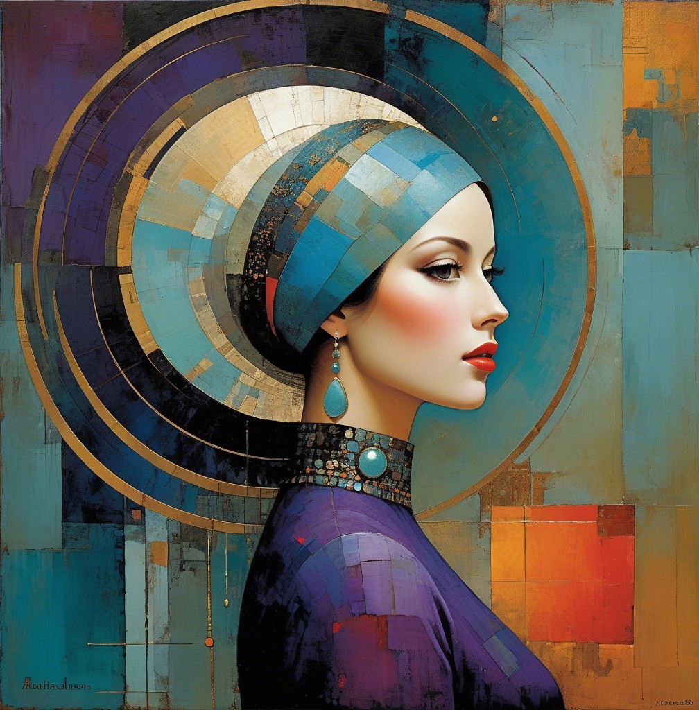 Profile of a Woman in Vibrant Colors and Patterns