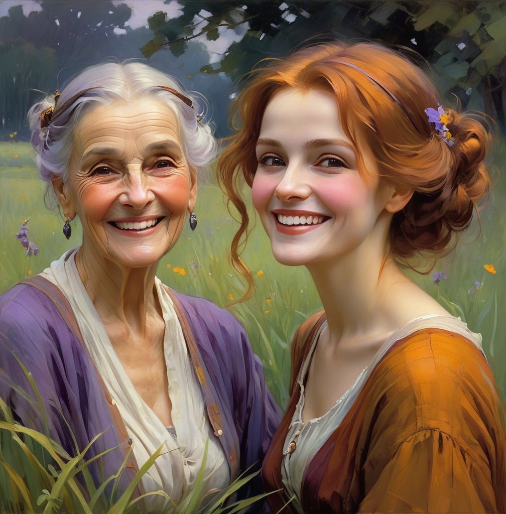 Joyful Interaction in a Lush Green Field