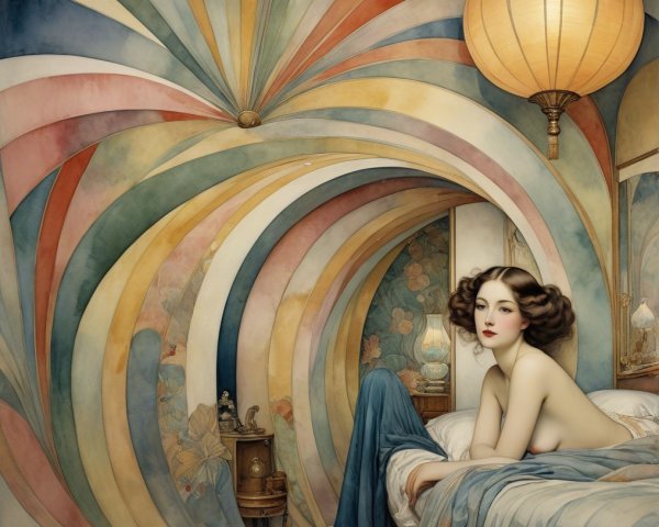 Whimsical Bedroom with Colorful Fabrics and Lanterns