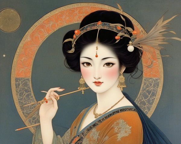 Adorned Figure Inspired by East Asian Artistry
