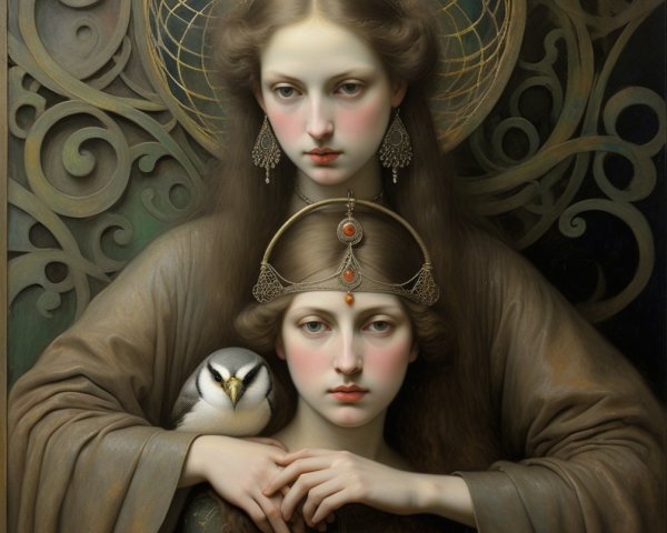 Ethereal Women in Intricate Garments and Jewelry