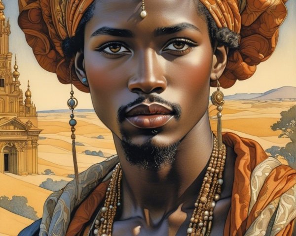 Portrait of a Young Man in Rich Textiles and Jewelry