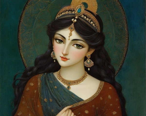 Traditional Attire and Jewelry of a Stunning Woman
