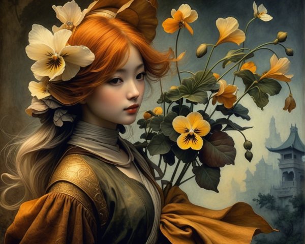 Serene Portrait of a Young Woman in Nature