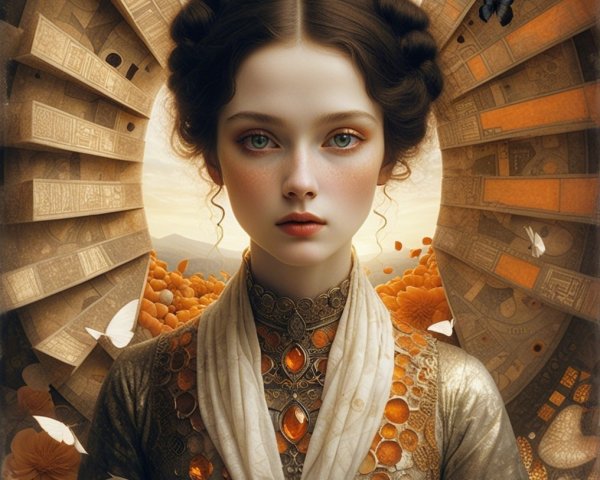 Ethereal Portrait of a Serene Young Woman