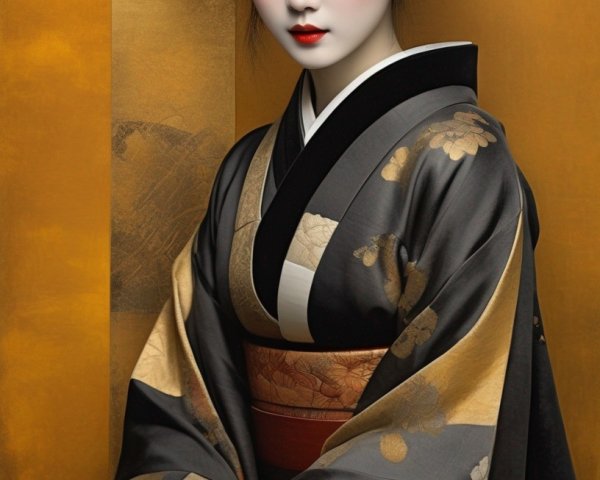 Traditional Kimono with Floral Patterns and Elegance