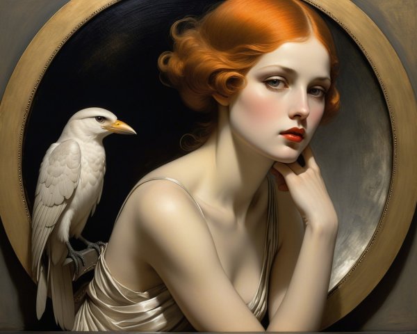 Portrait of a Young Woman with Reddish-Orange Hair