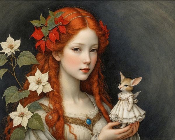 Medieval-Inspired Portrait of a Fair-Skinned Girl