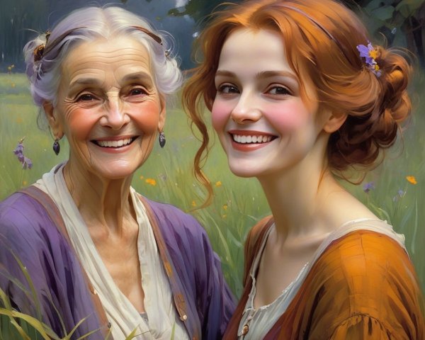 Joyful Interaction in a Lush Green Field